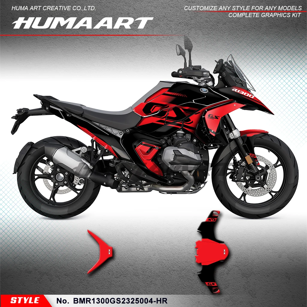 

HUMAART Customised Graphics Sheet Motorcycle Stickers for R1300GS R 1300 GS 2023 2024 2025, Rebuild, BMR1300GS2325004-HR