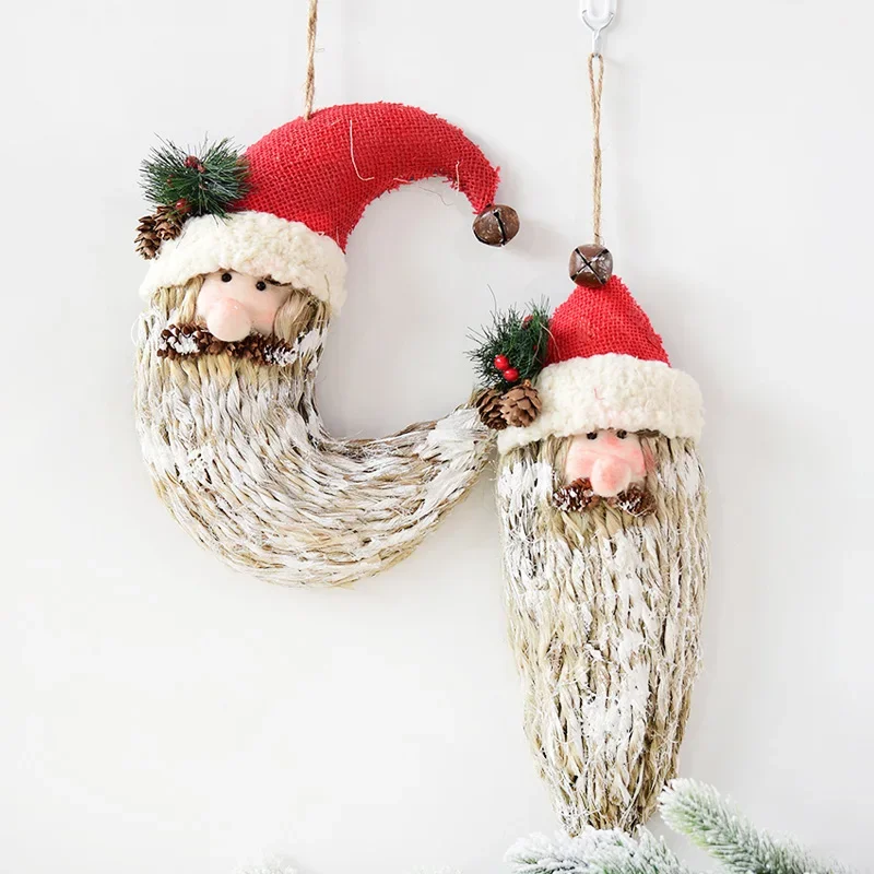 Hemp rope bearded Santa Claus pendant Christmas shop window scene decoration ornaments