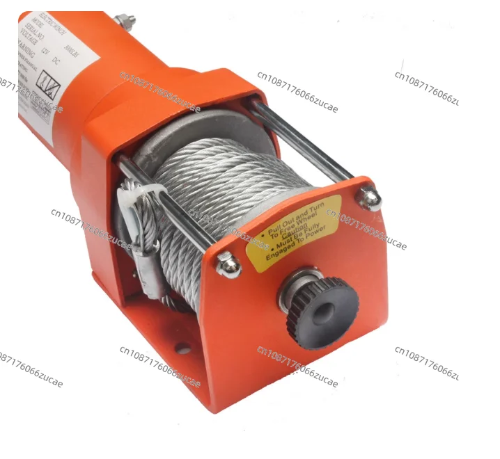 3000 Lb Type R, Small Off-Road Winch, Wild Orange, Steel Wire Nylon 12V Winch
