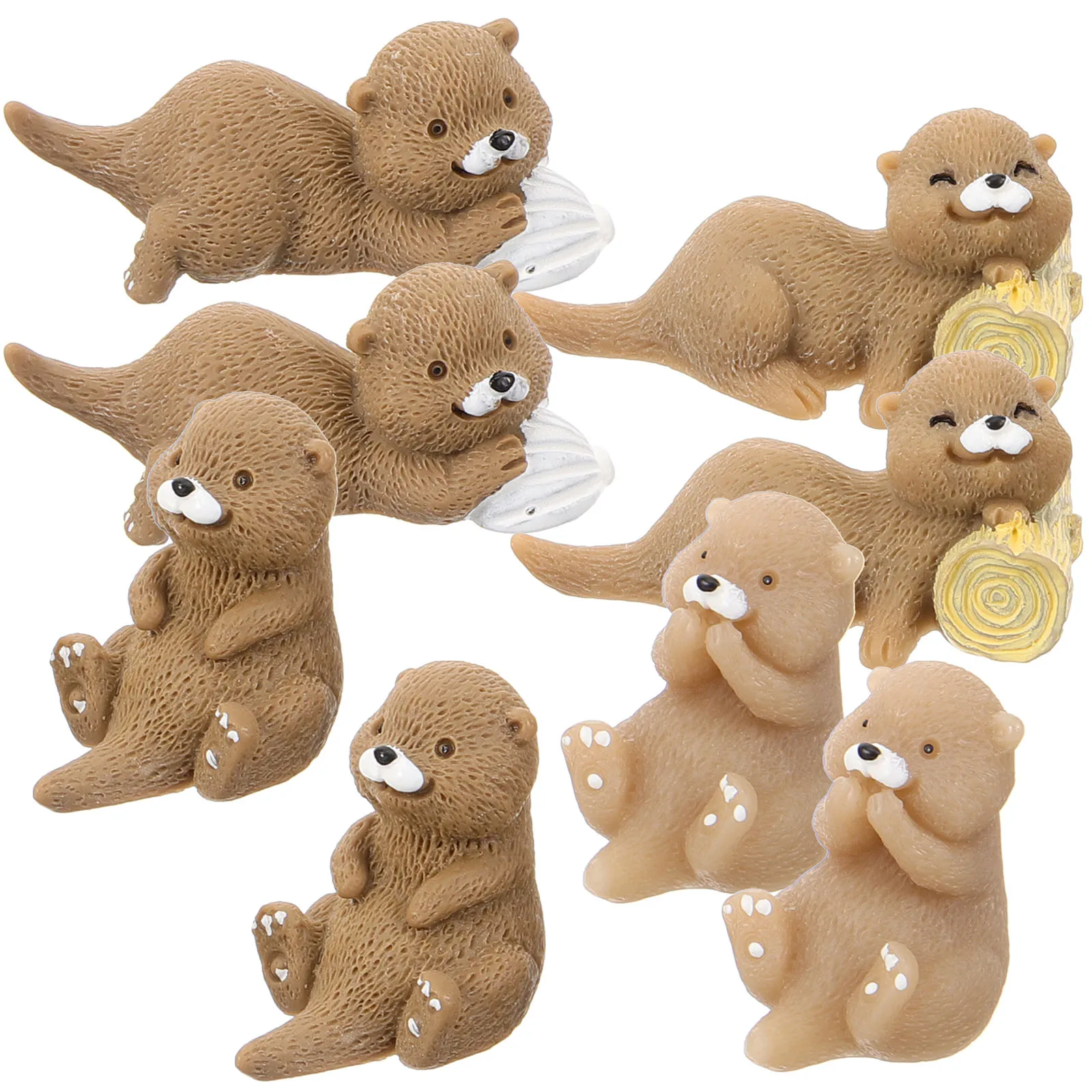 8 قطعة ثعالب الماء المشهد الصغير زينة صغيرة الراتنج واقعية ثعالب الماء الصغيرة ديكور مكتب زخرفة حديقة عصارية #2