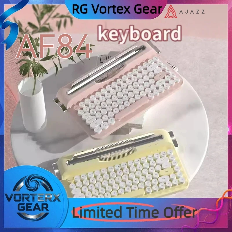 

Vortex Gear AJAZZ AF84 Keyboard Dual Mode 2.4G/Bluetooth5.0 With Card Slot Bracket Position Typewriter Office Membrane Keyboard