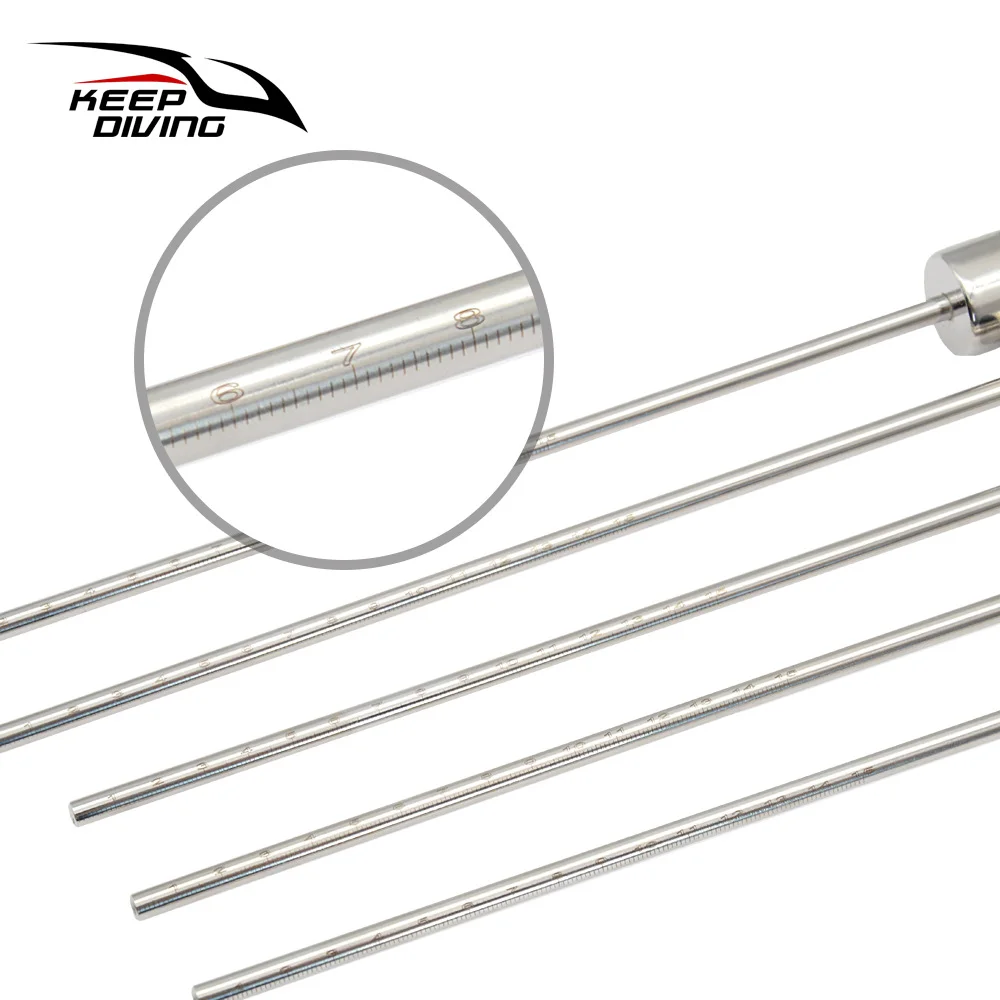 2025 جديد 1 قطعة مؤشر الغوص الفولاذ المقاوم للصدأ عصا الغوص مع جرس الذاتي رنين دينغ قضيب الغوص اليد حبل وشملت #4