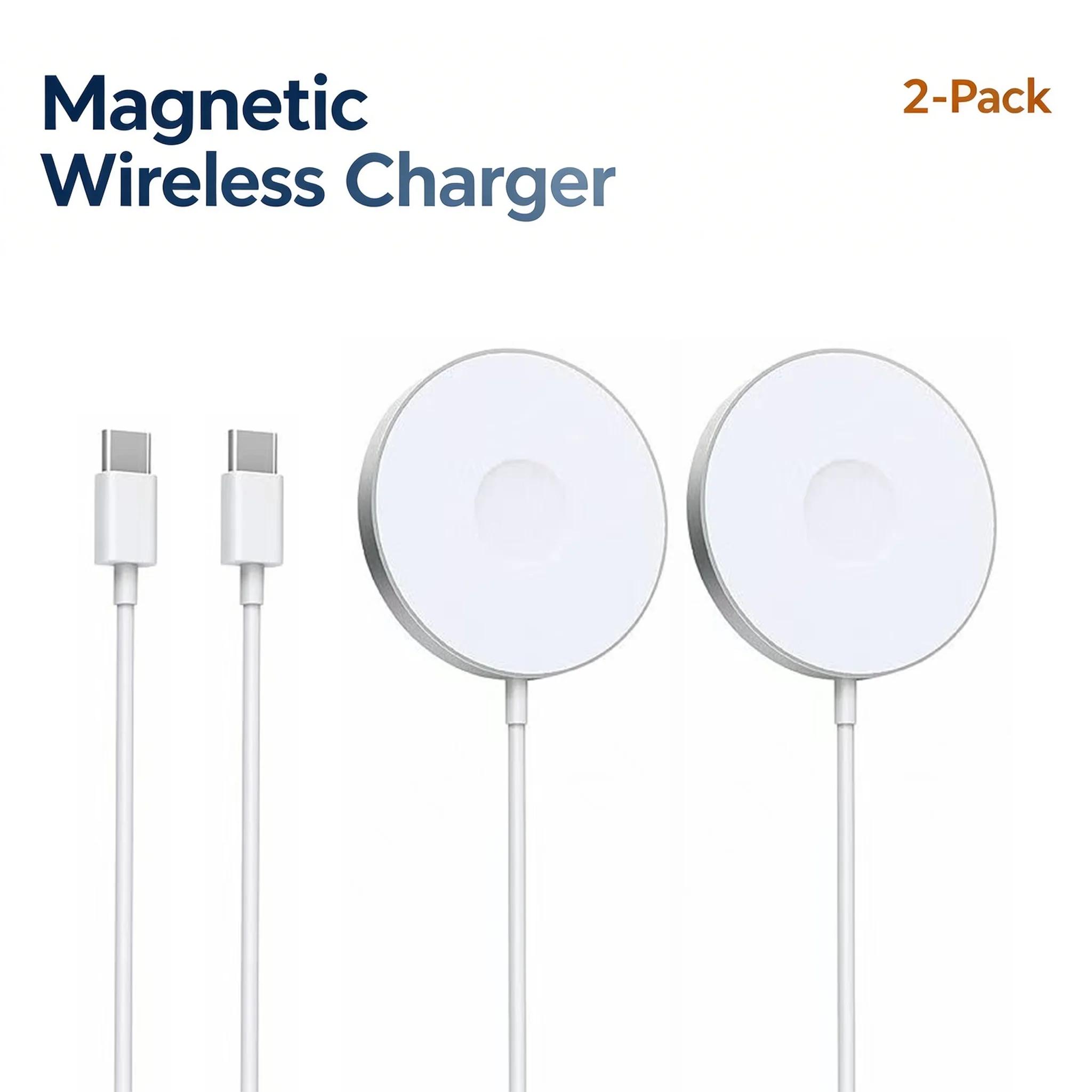 2pcs Wireless Charger 15W Magnetic Wireless Charger For iPhone 12 13 14 16 17 18 Pro max 15Pro XR Xs Type-C Fast Charger