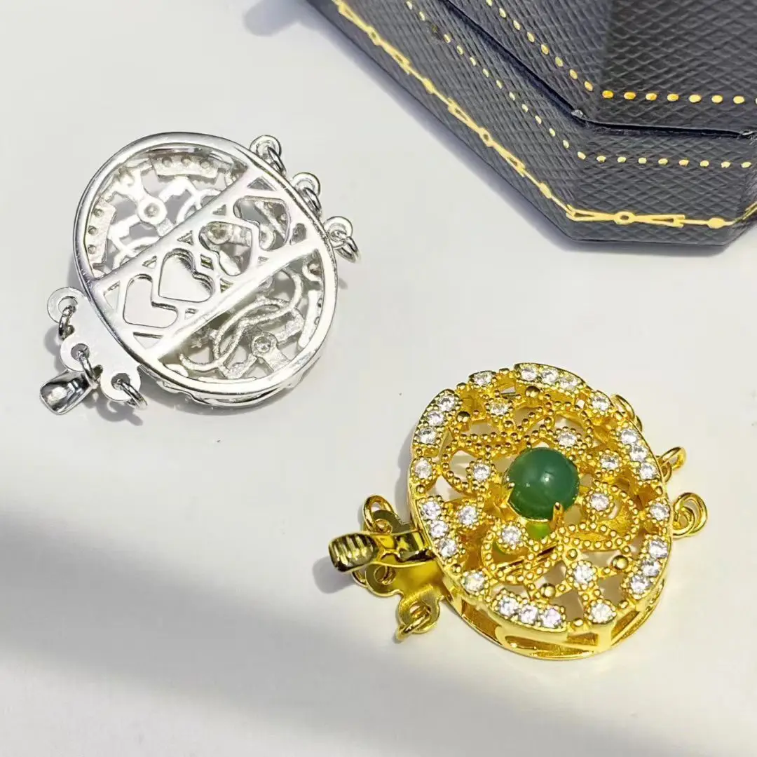 

Оптовая продажа, три ряда, сделай сам, стерлинговое серебро 925 пробы, кулон, ожерелье, браслет, застежка, крючок, аксессуары для жемчуга 5-7 мм, 5 шт./лот