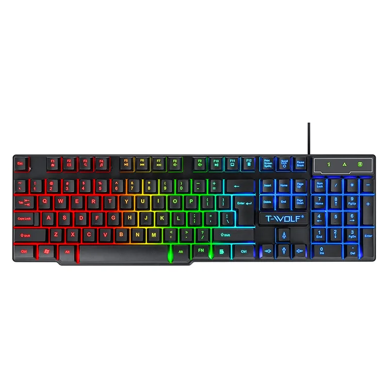 Imagem -05 - Rgb Luminous Wired Gaming Teclado Sensação Mecânica Computador Escritório Russo Espanhol 104 Teclas