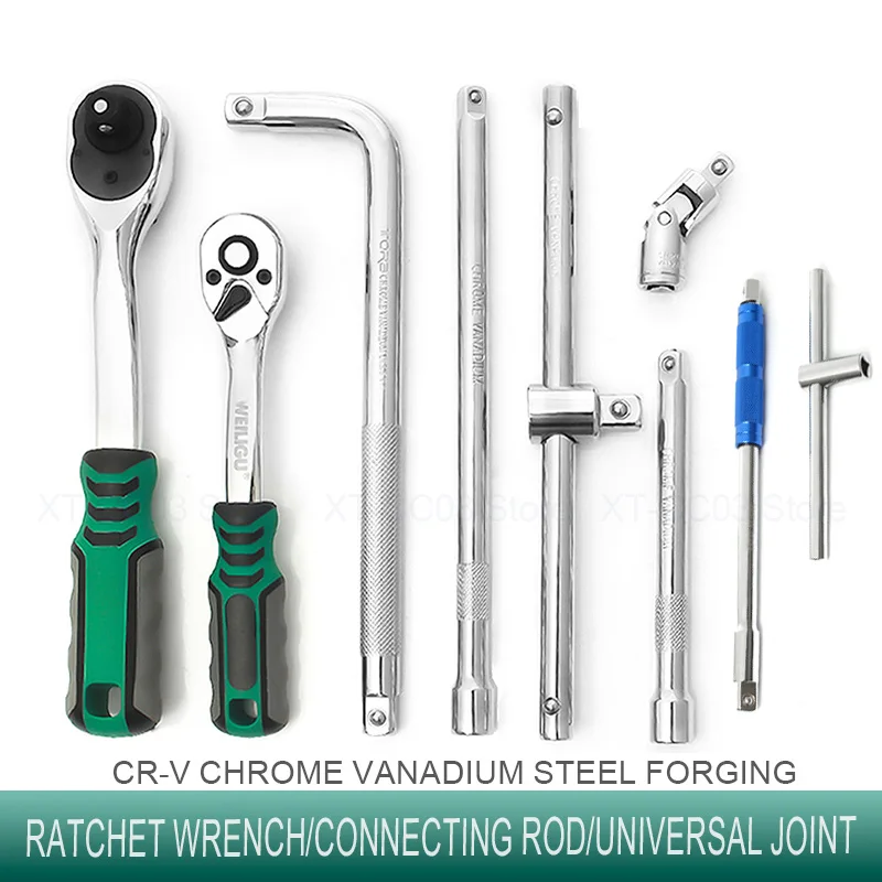 1Pcs 1/4 3/8 1/2 Inch Ratchet Wrench 72 Tooth Drive Ratchet Socket Wrench Tool Multi-funtion DIY Hand Tool Ratchet Handle Wrench
