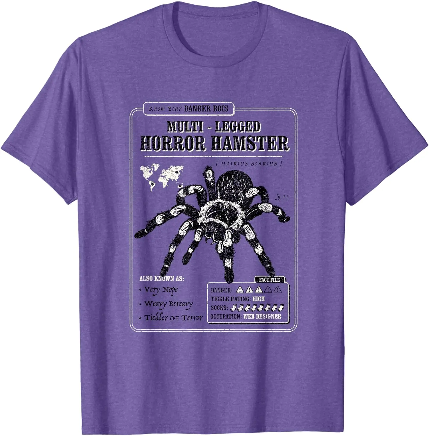 Multi-Legged Horror Hamster Funny Tarantula graphic T-Shirt