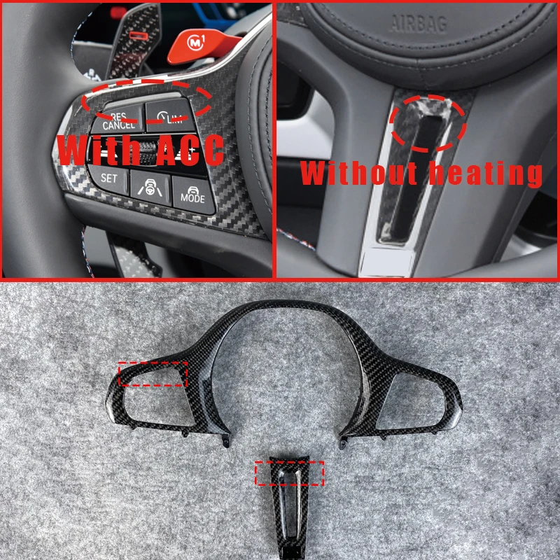 Customized Carbon Fiber Car Steering Wheel Panel Decoration Cover Trim For BMW 3Series G20 G21 G22 G23 G26 G29 G42 G80 G82