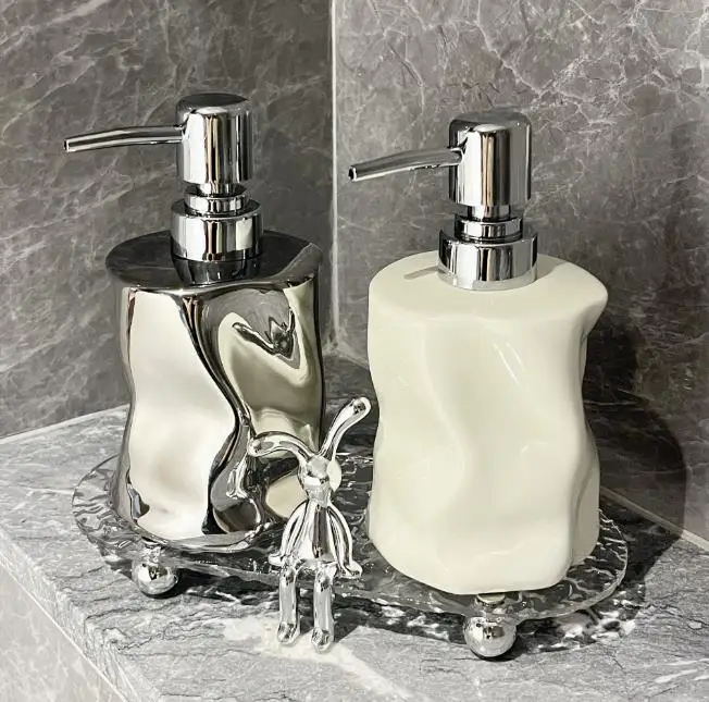 Large Capacity Ceramic Lotion Bottle 400ML High Value Hotel Hand Sanitizer Soap Dispenser Bathroom Shower Gel Shampoo Bottle New