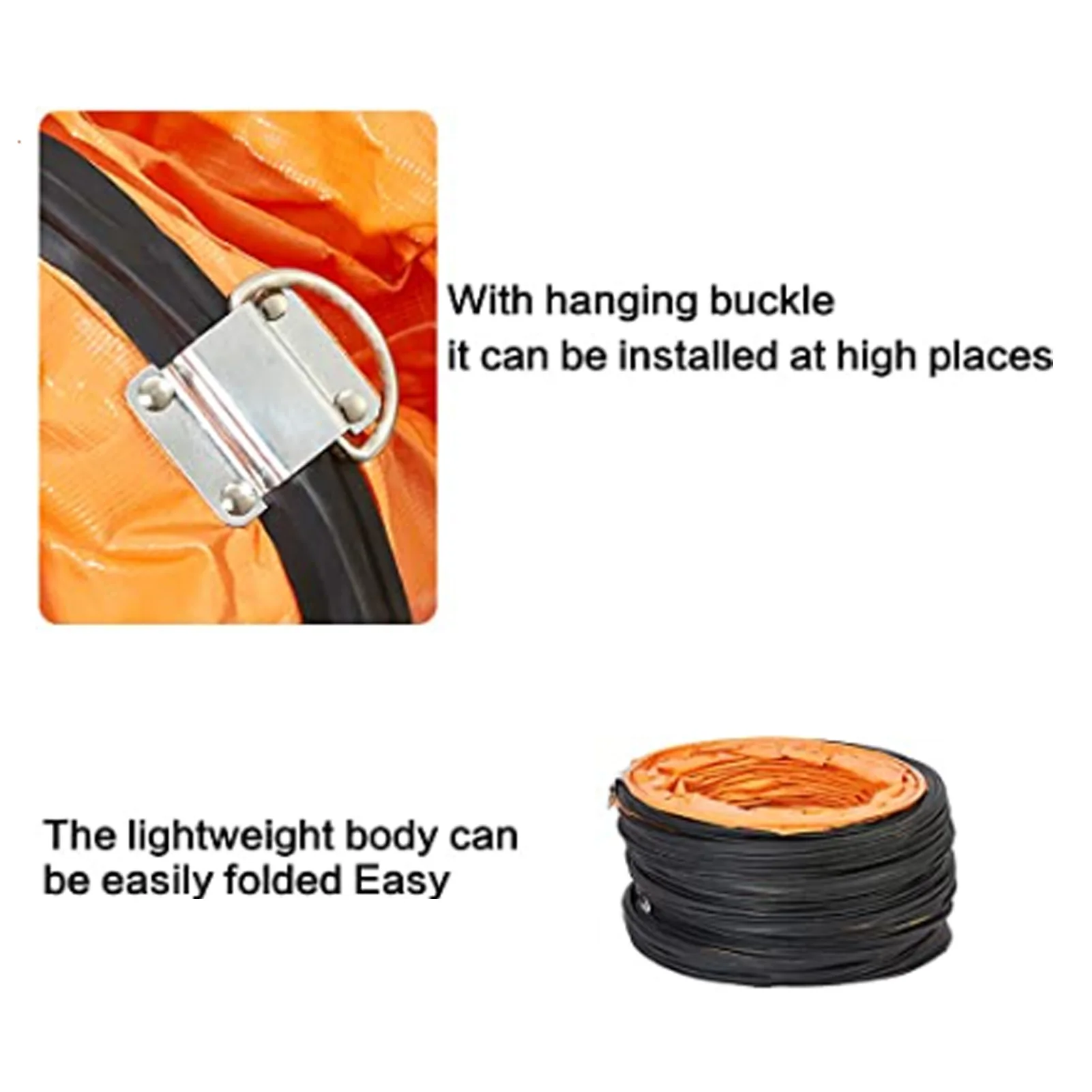 Flexible Duct Hose 8m Fan Duct Hose PVC Adjustable Radiator Ventilator Accessory Ventilation Duct Hose with 2pcs Clamp for Fan