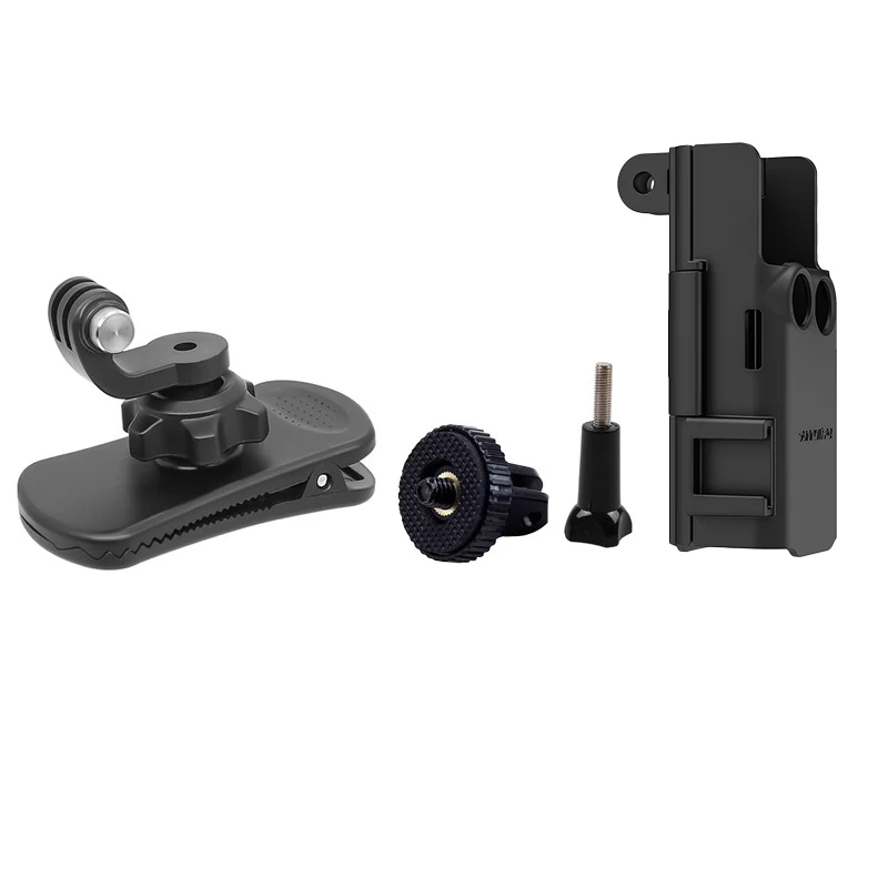 Mochila Clip Kit para DJI Osmo Pocket 3, 360 Graus Rotação Titular, Forte Fixo Estabilizar Suporte, GoPro e DJI Action Camera, 4in 1