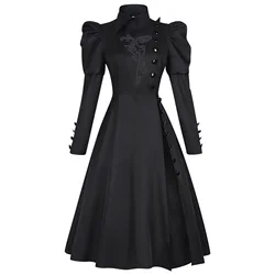 Elphaba Cosplay Costume Movie Witch Black Elegant Dress Long Sleeve Palace Waist Uniform Halloween Medieval Set