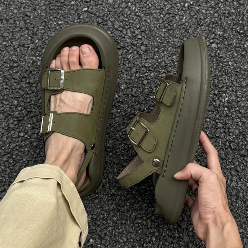 

Summer Casual Sandals Men's Shoes High-end Open Toe Thick Soled Comfortable Flat Sport Beach Shoes Male Outdoor Sneakers