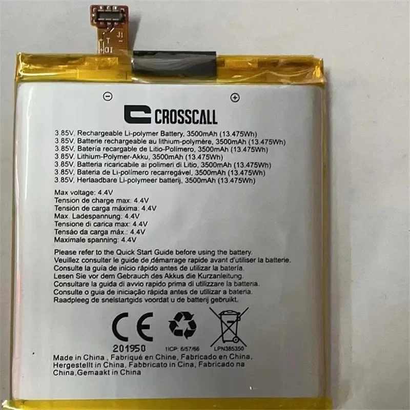 

In Stock for Crosscall LPN385350 battery 3500mAh New production Date High capacity for Crosscall battery