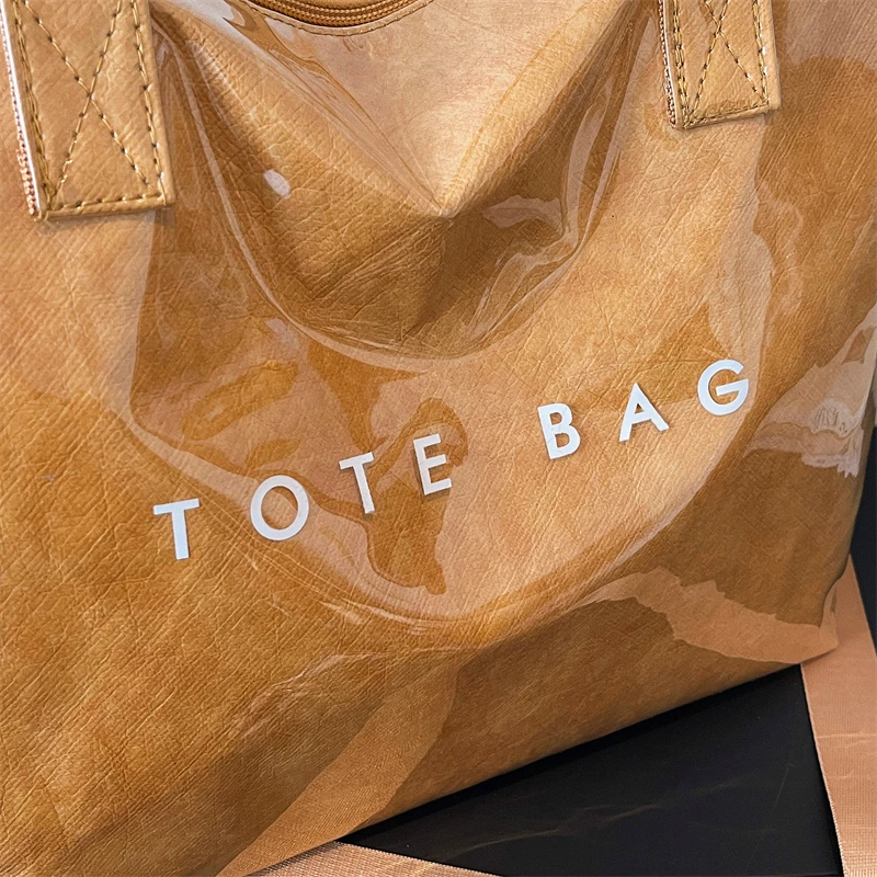 Modische Hochwertige Transparente PVC-Tragetasche mit Großer Kapazität, Wasserdichte Jelly-Tasche, Outdoor-Handtasche für Tägliche Reisen und Tourismus – Detail 11