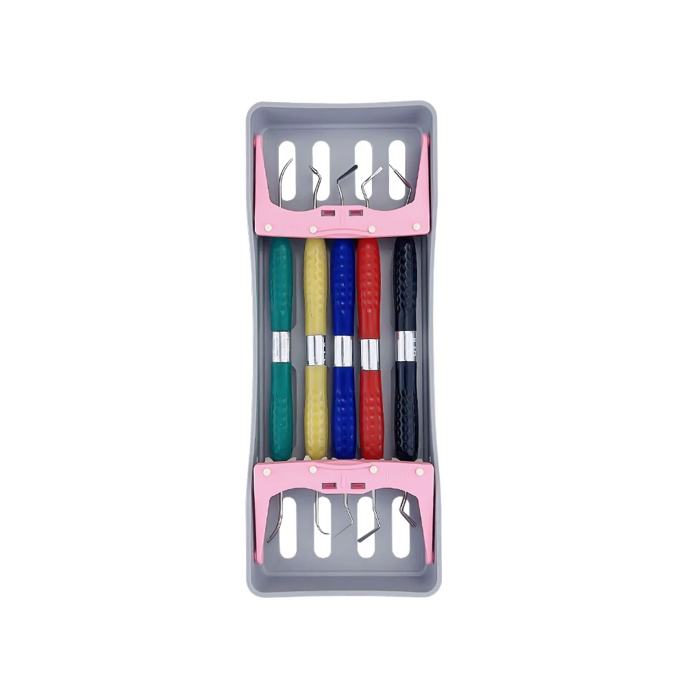 Plastic Dental Sterilization Rack Burs Box Holder Case Cassette Rack Holder for 5 Instruments Disinfection Placing Autoclavable