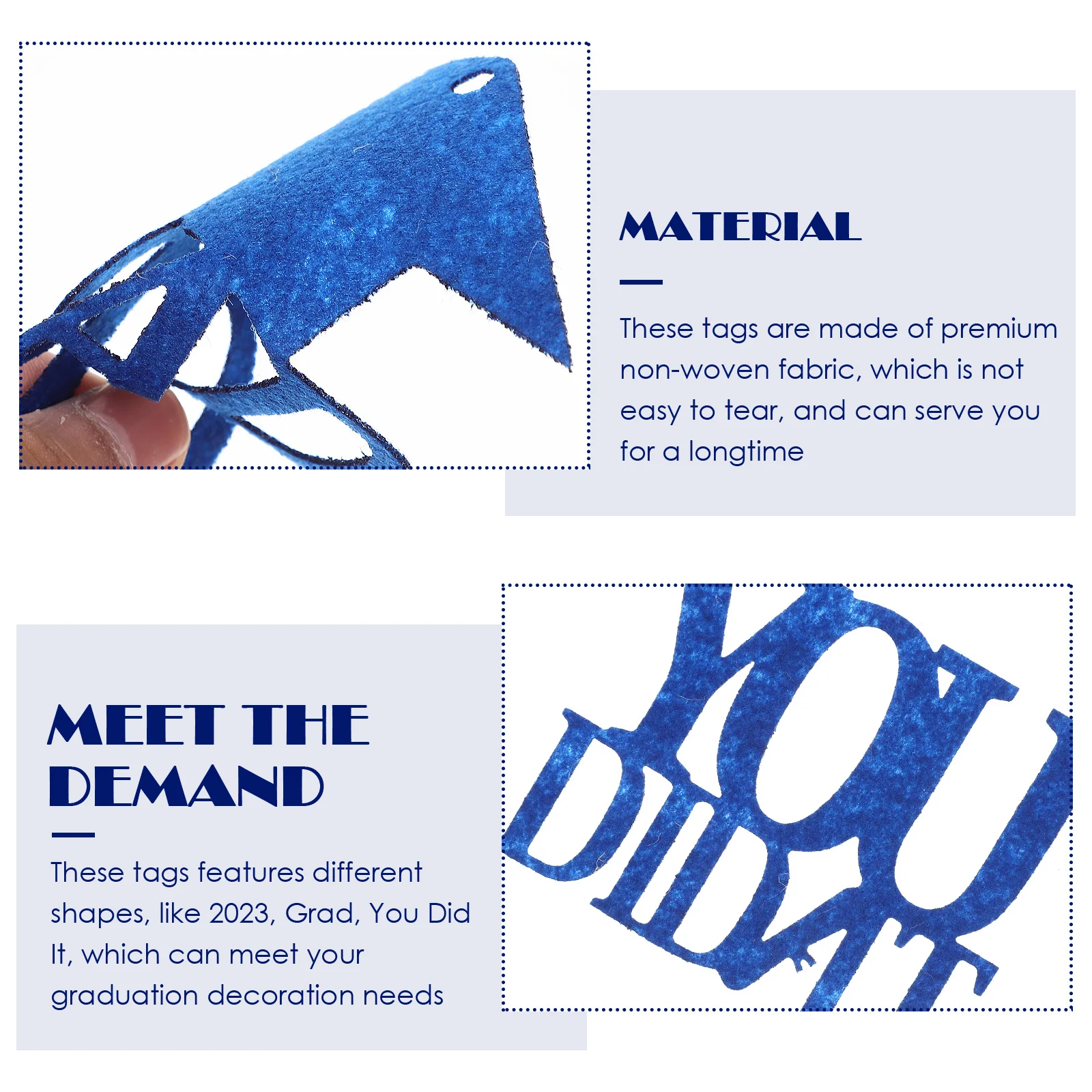 

18Pcs Graduation Party Decoration Tags Nonwoven 2023 Grad Multipurpose Gift Tags for Graduation Celebration