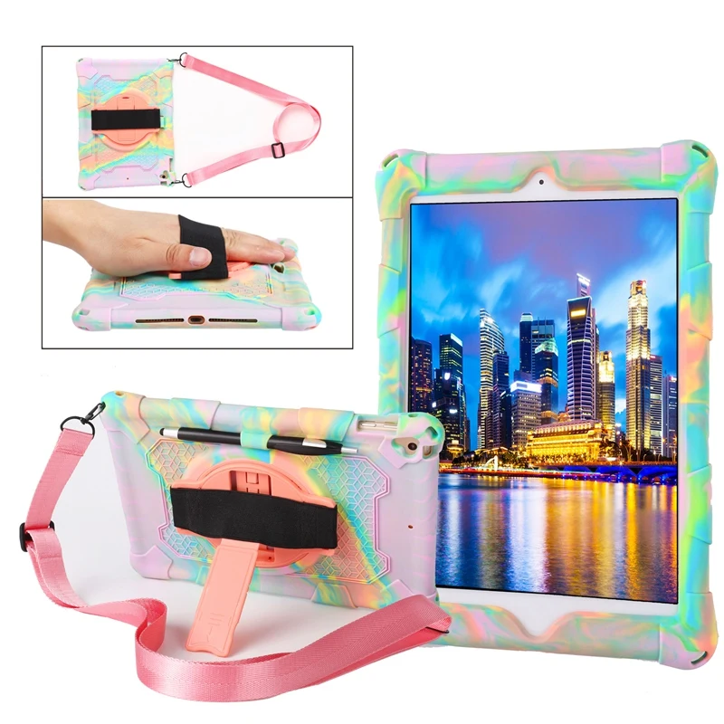 Silicone Case For Ipad 10.2 2020 2019 Ipad Air 10.5 2019 Ipad Pro 10.5 2017 Anti-Drop Tablet Case With Pen And Strap