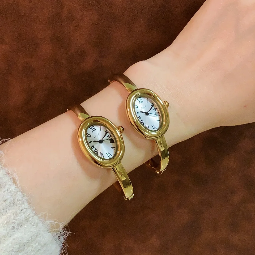 IEKE Vasca Da Bagno Quadrante Ovale Orologio Da Polso D'oro Donne di Marca Famosa Orologi Al Quarzo Regalo Delle Signore Orologi Da Polso Relojes Para Mujer