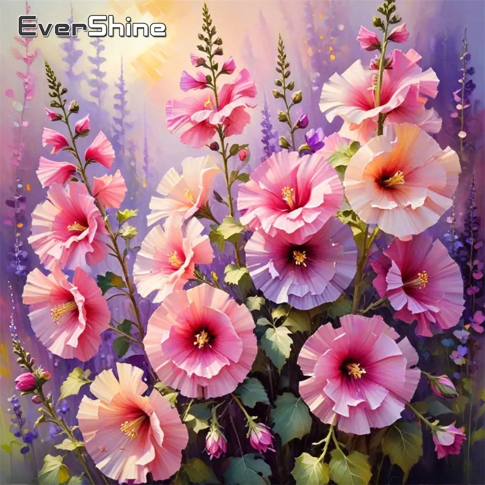 Evershine 5D-Diamantgemälde mit Blumen-Motiv, Strass-Bild, Mosaik-Motiv, Mohnblumen, quadratisches Stickmuster für Erwachsene und Anfänger