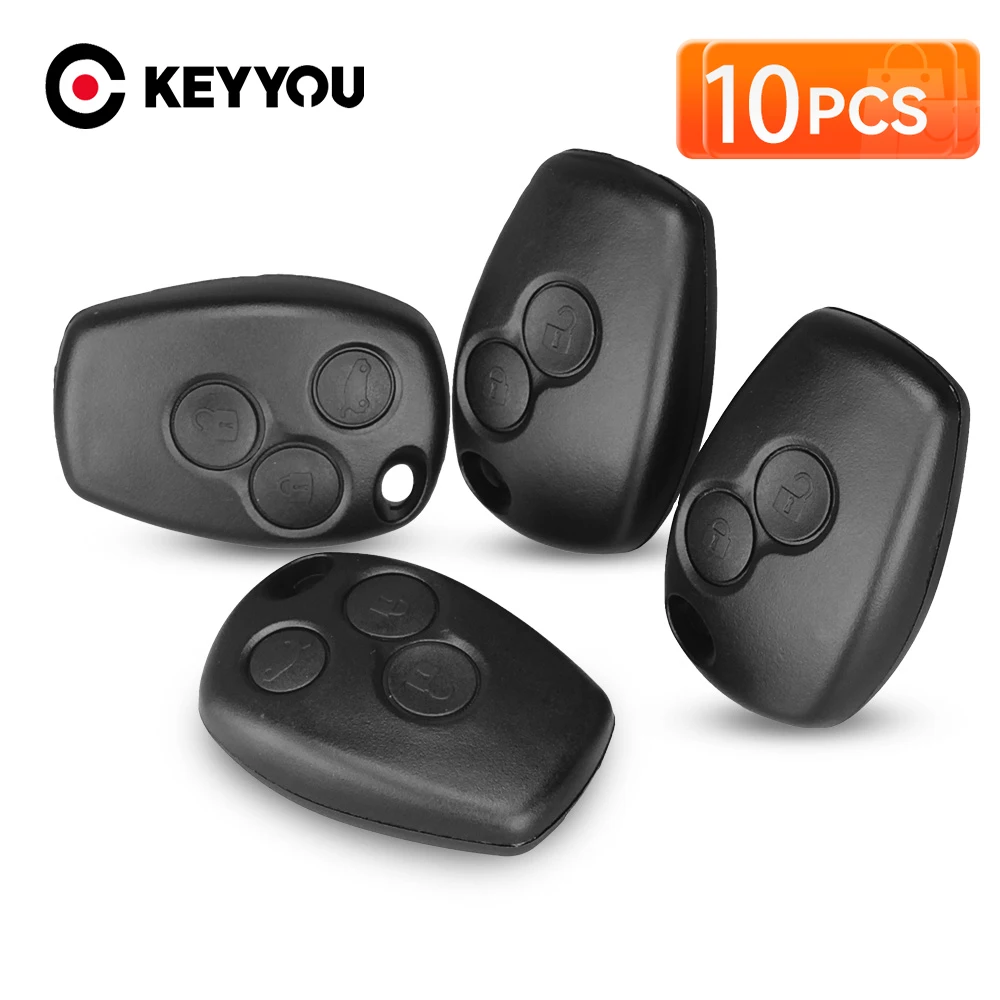 

KEYYOU 10pcs/lot Without Blade 2 Buttons Remote Car Key Shell Fob Cover Case For Renault Dacia Modus Clio 3 Twingo Kangoo 2