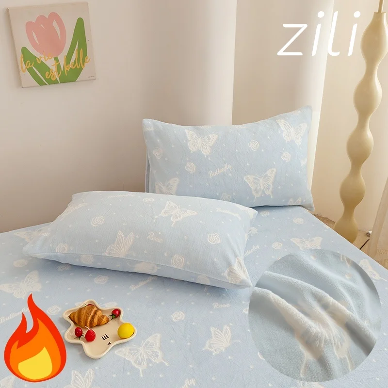 2pcs Warm Pillowcase for Winter Pillowslip Floral Pillow Cover Home Bed Pillowsham 48x74cm Cushion Cover 베개커버