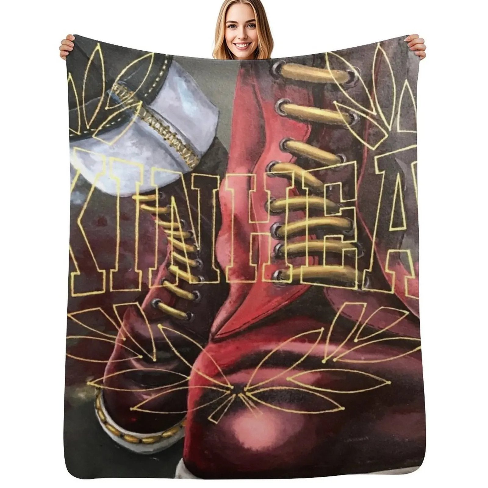 Skinhead boots, contemporary painting Throw Blanket halloween Large blankets ands Beautifuls Luxury Throw Cute Blankets
