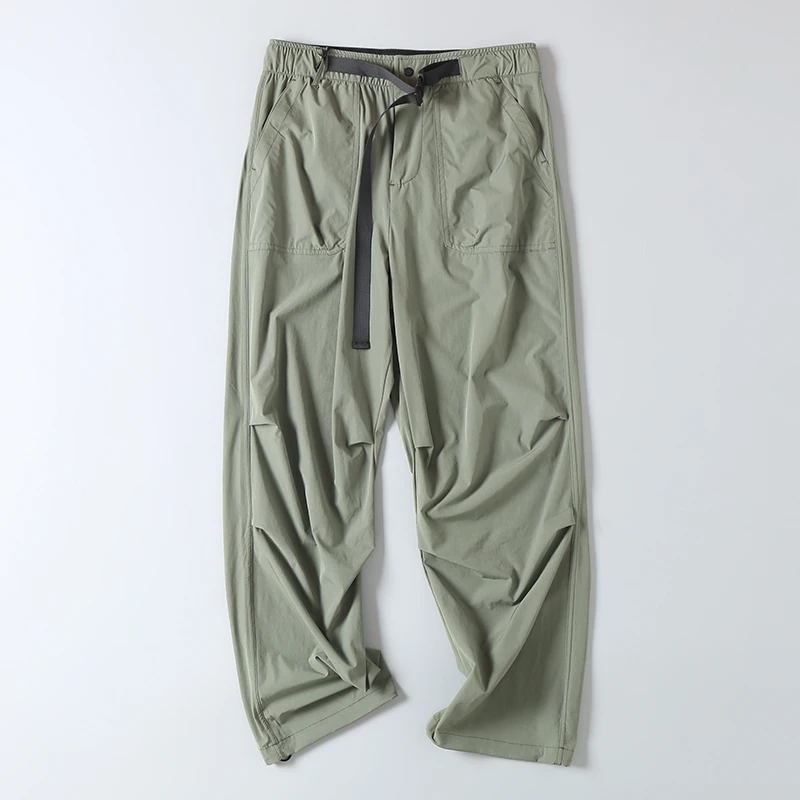 

Men's Lightweight Outdoor Hiking Functional Cargo Pants Multi-ket Versatile Workwear Breathable Thin Sle Casual Trousers