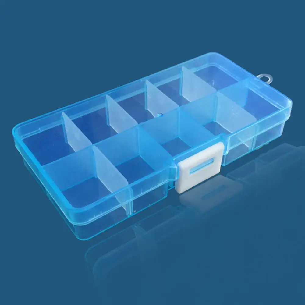 Jewelry Storage Box 10 Grids Transparent Fixed Slot Plastic Storage Box Jewelry Classification Parts Division Box Jewelry Boxes