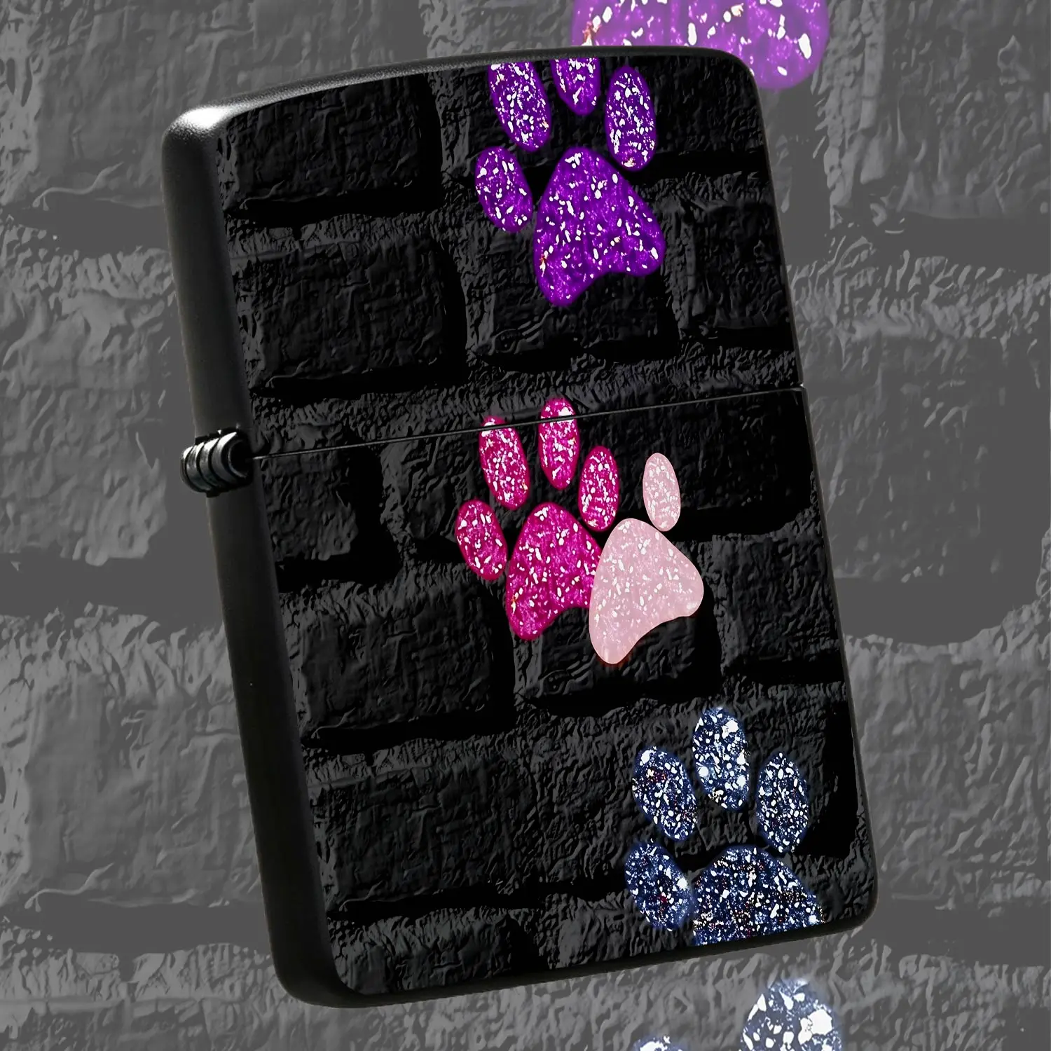 Creative Glitter Colorful Paw Print Lighter, Stylish Trendy Portable Igniter, Multi-Scenario Applicable For Home Office Outdoor Trips, Exquisite Practical Daily Goodie, Unique Delicate Gift For Pet Lovers And Your Frien A Humorous And Inter
