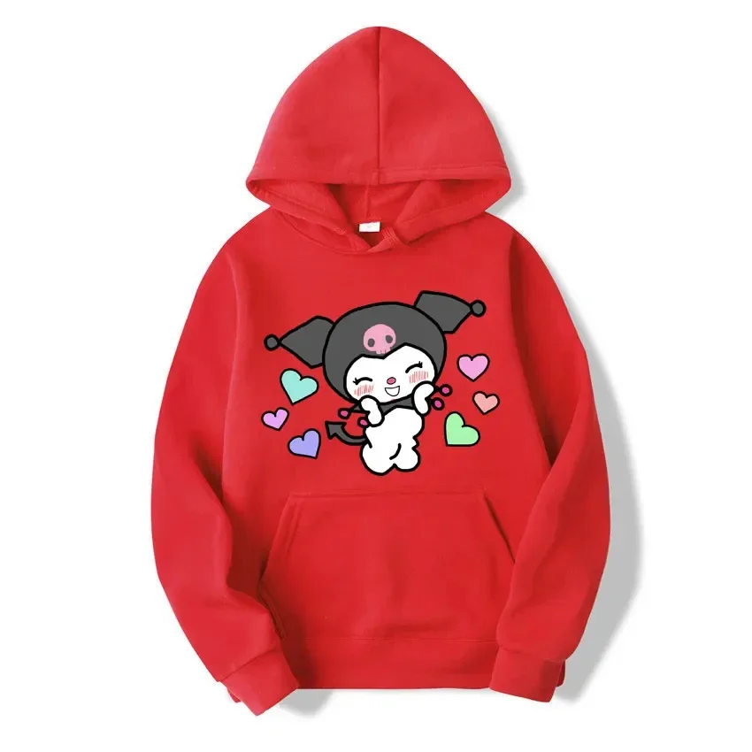 Sweat à capuche gothique à manches longues pour femmes, haut chaud d'hiver, sweats à capuche Sanurgente Kuromi, mode Harajuku, Y2K