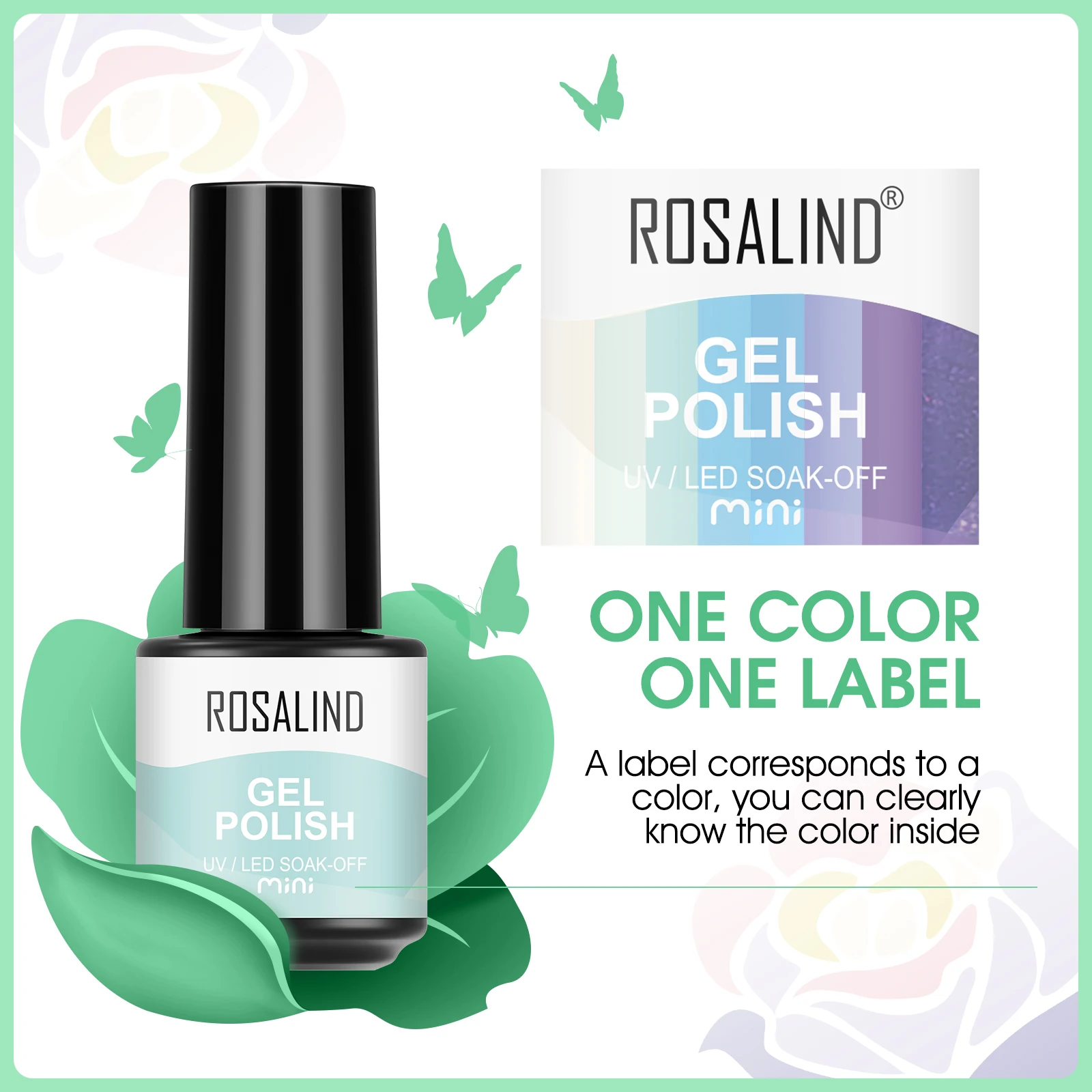 Rosalind-Ensemble de vernis à ongles en gel de couleur, couche de finition, sèche-ongles, lampe à LED de polissage, 16 pièces