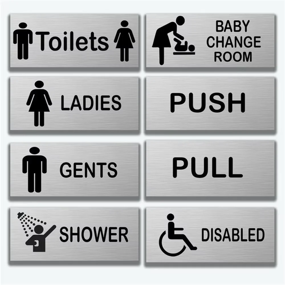 Customized House number Aluminum-plastic board DOOR Office Toilet loo Baby OFFICE ROOM Gents 15 x 6 cm Door sign