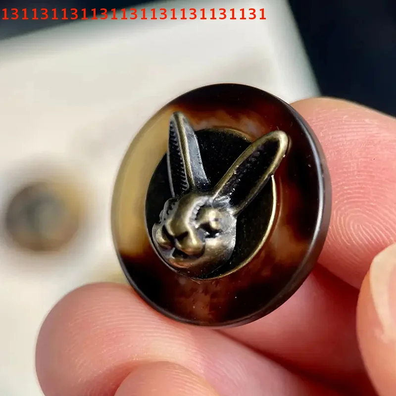 10 pièces pour vêtements chapeaux sacs à dos couture Textile décoration 25mm Vintage cuivre tête de lapin boutons