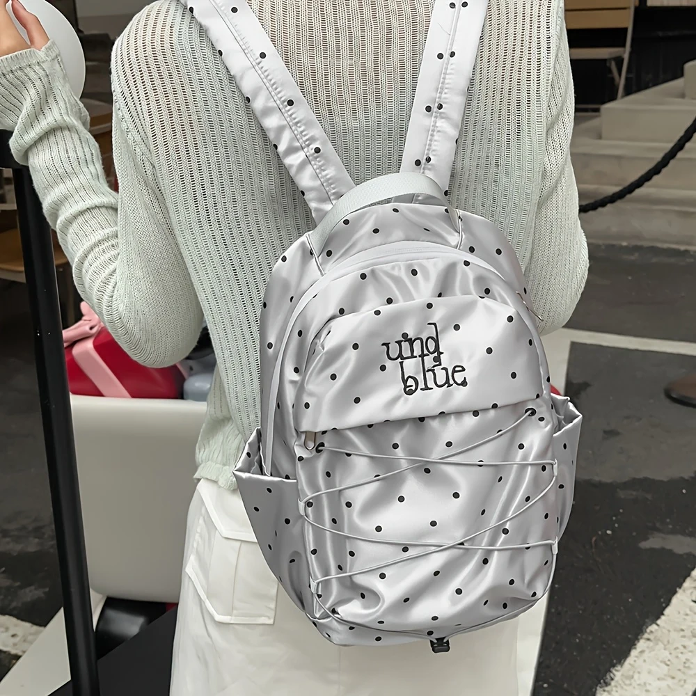 Korean College Style Love Sweet Cool Wave Point Backpack Women's Large Capacity Backpack Commuter Backpack