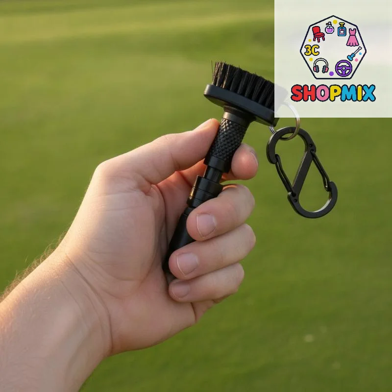 Mini Golf Club Cleaning Brush, Groove Cleaner with Quick Release Design, Portable Golf Accessories for Outdoor Golf Sports