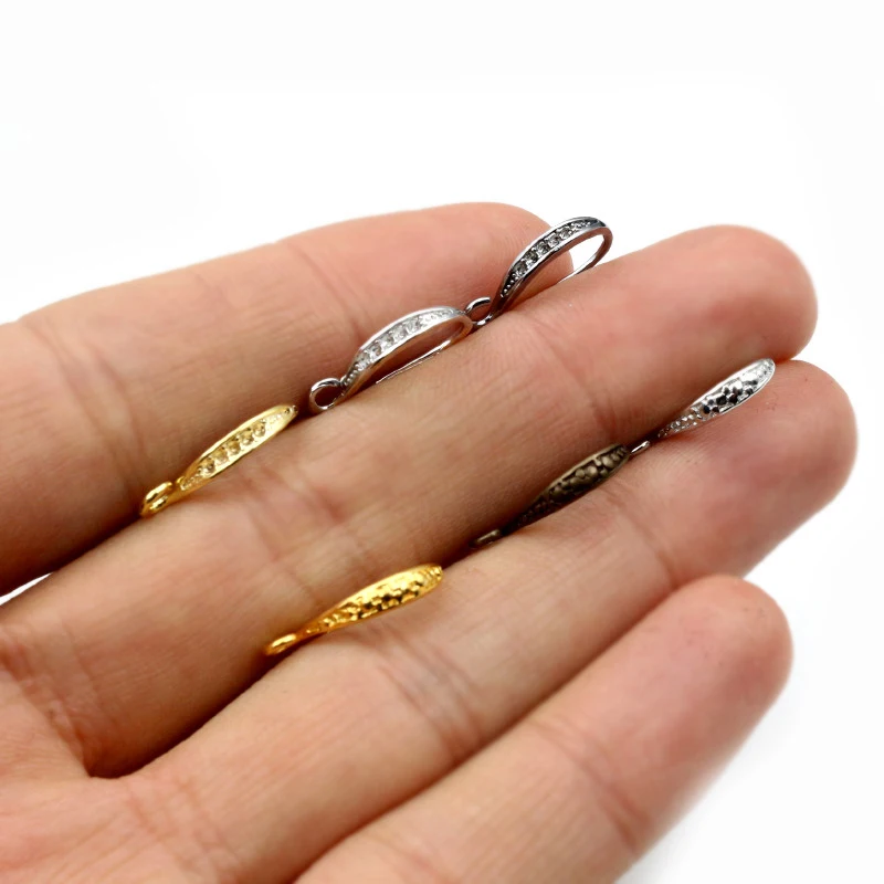 20pcs 15x10mm High Quality Silver Plated Bronze Rose Gold 6 Colors Earring Hooks Wire Settings Base Settings Wholesale