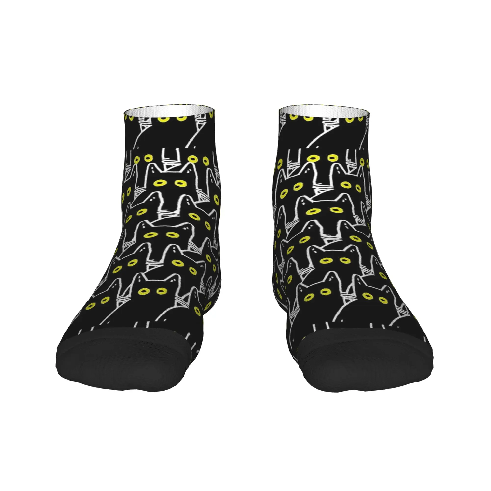 Gatos suspeitos engraçado animal tornozelo meias conforto macio meias casuais verão correndo esportes design antiderrapante meia para homem ideia de presente