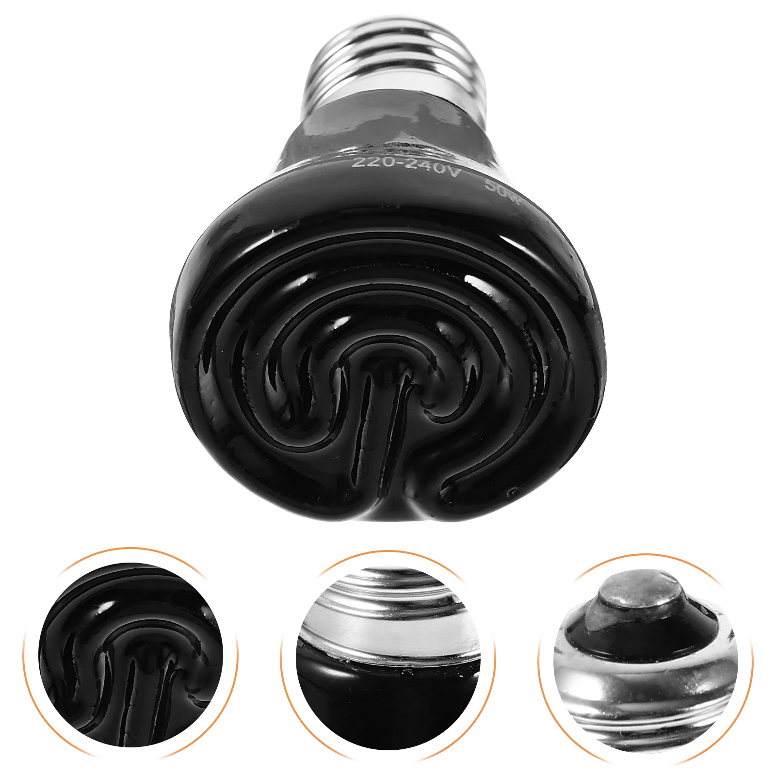 

50W Reptile Heating Lamp Bulb Ceramic Heat Source for Night Time Warmth Non Disturbing Reptile Heat Light Bulbs for Terrarium