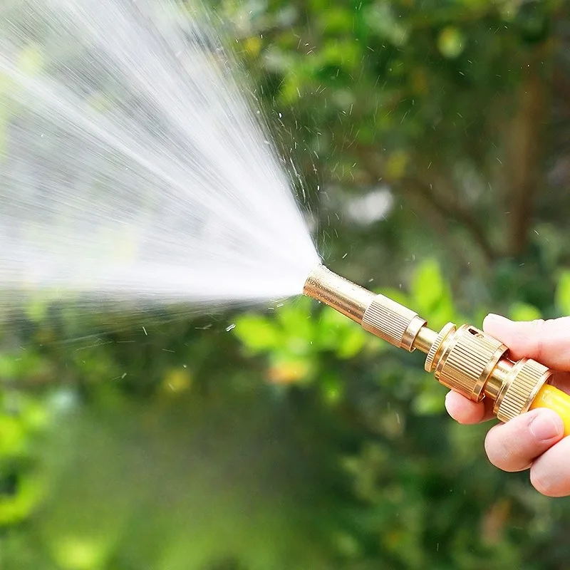 Household Car Wash Copper Direct Injection Water Gun Direct High Pressure Garden Water Gun Head Pacifier Nozzle Fast Delivery