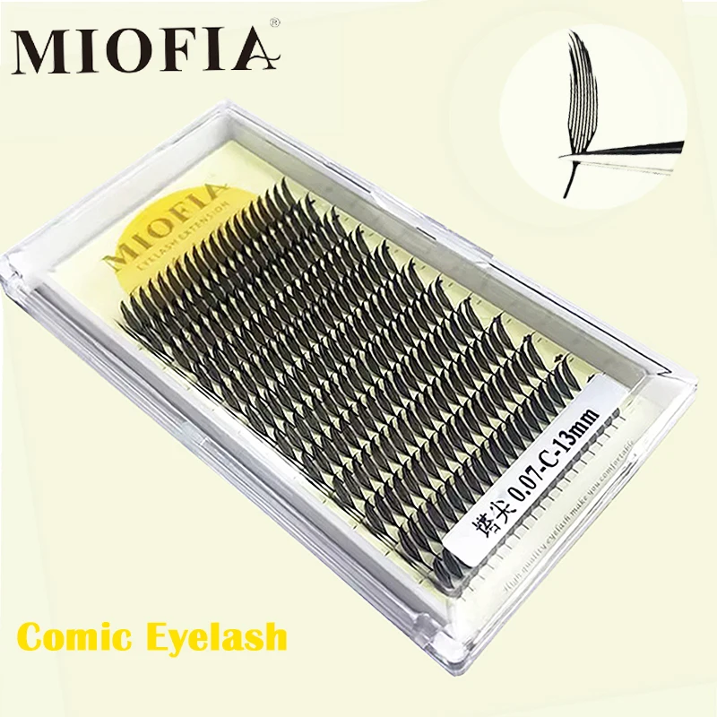 MIOFIA Comic Spire Wimpernverlängerung, natürlich, leicht, 3D-Manga, falsche Wimpern, 8–15 mm Feder, Anime-Nerzwimpern, Make-up-Werkzeug – Detail 1