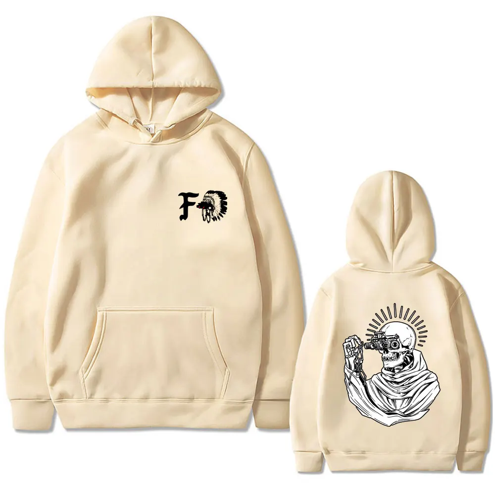 مجموعة الملاحظات الأمامية الهيكل العظمي الجرافيك هوديي الرجال النساء موضة المتضخم مقنعين البلوز الذكور Vintage الصوف رياضية #6