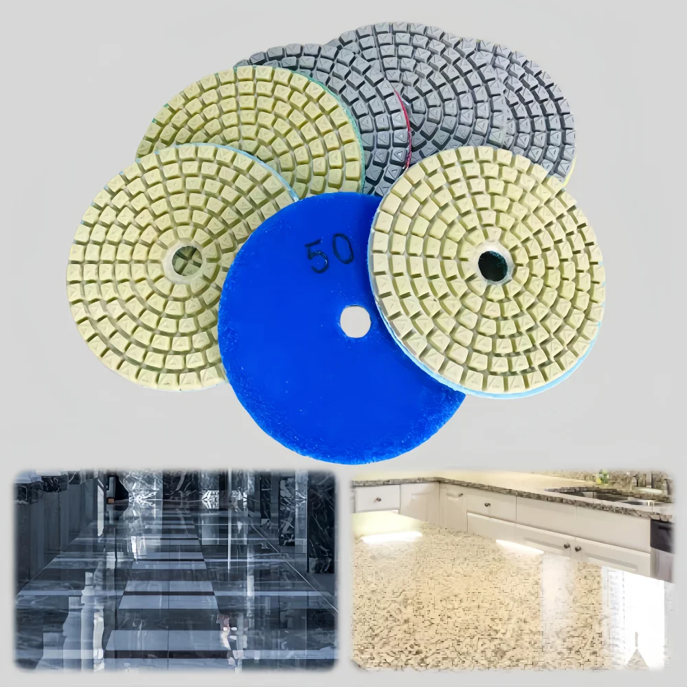 80/100mm Diamant-Polierpads Nass-Polierscheibe Schleifwerkzeug für Granit, Marmor, Quarz, Glas, Fliesen 50-1500 Körnung – Detail 2