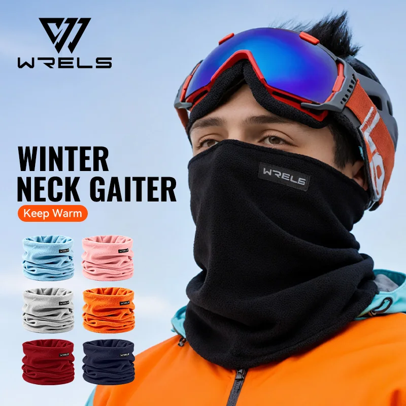 WRELS Winter Fleece Nackenwärmer Gefütterte Mütze Wandern Radfahren Camping Jagd Winddicht Leicht Snowboard Skifahren Gesichtsmaske