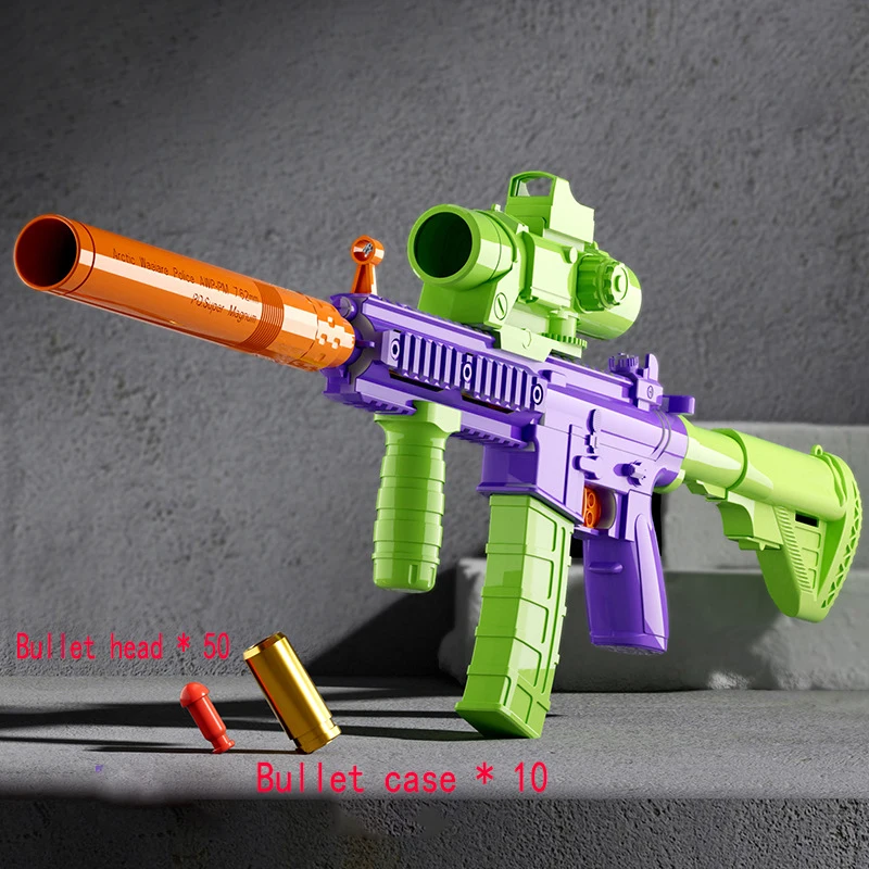 New M416 Toy Gun Gravity-Assembled Carrot Gun Continuous-Fire Shell-Ejectable Soft Bullet Fake Gun Kids Christmas Birthday Gift