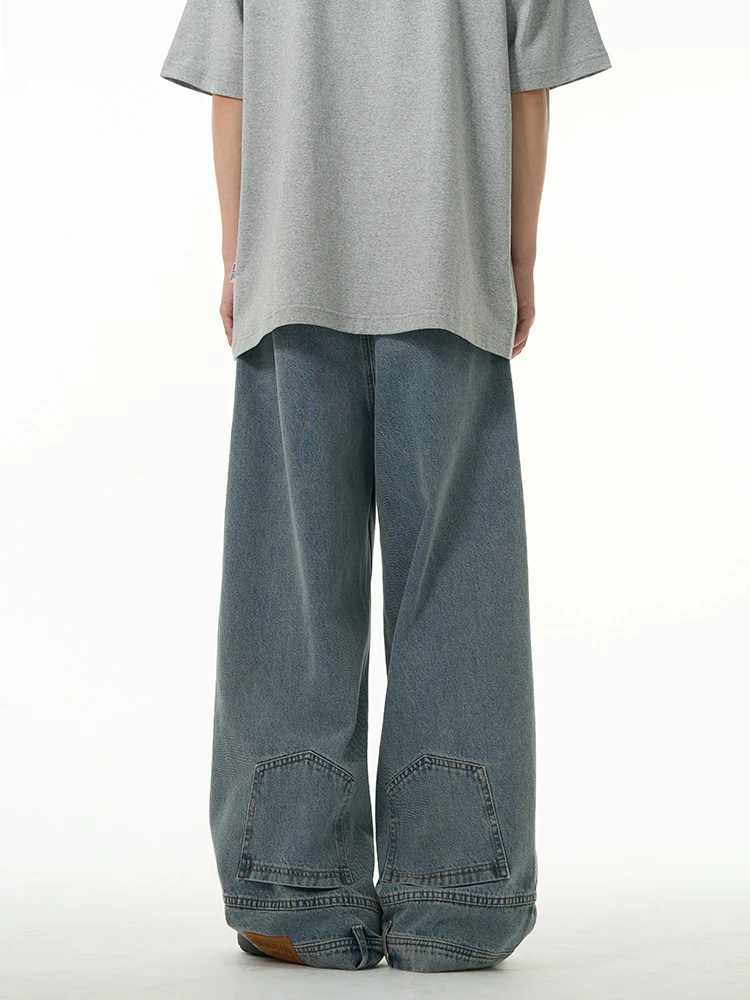 

High Street American Style Men's Jeans Cool Streetwear Retro Inverted Jeans Couple's Small Crowd Long Pants Casual Loose Fit