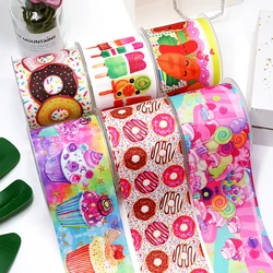 DIY Cartoon Dessert Printed Grosgrain Ribbon For Craft Supplies Sewing Accessories 5 Yards. 27253