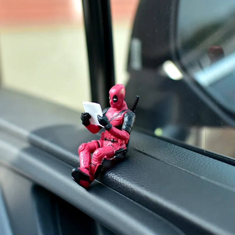 Car Personality Ornaments Accessories Anime Movie Deadpool Hanging Double Knife Desk Auto Produts Interior Decoration Toys Gifts