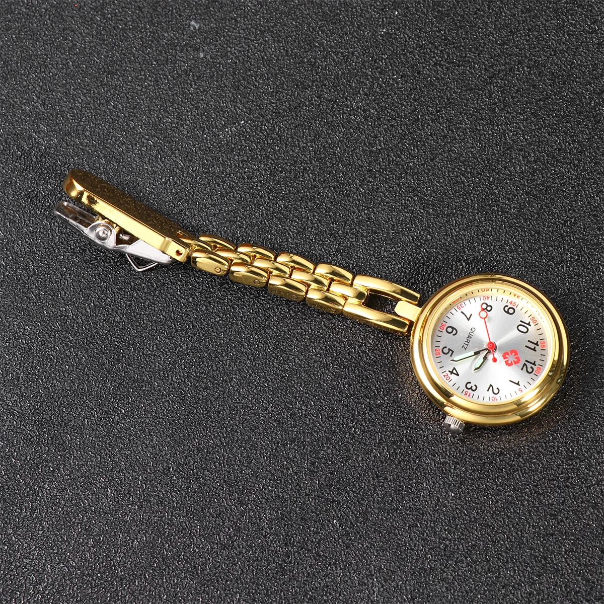

Watch Creative Nurse Watch Stylish Quartz Watch Simple Clip Buckle Hanging Watch (Golden）