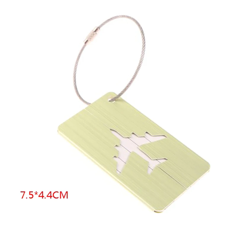 Travel Brushed Luggage Tags Baggage Name Tags Aluminium Alloy Suitcase Airplane Tag Name Address Label Travel Accessories